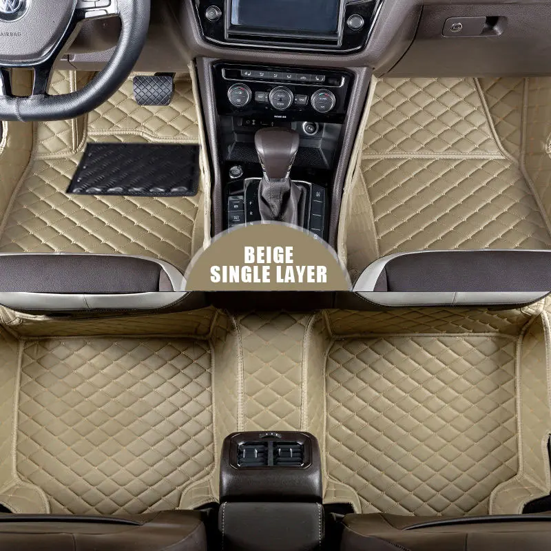 single beige Кожаные автомобильные коврики на заказ для TOYOTA Avensis 2003- Автомобильный Ковер водонепроницаемые автомобильные аксессуары - Название цвета: single beige
