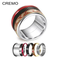cremo vintage black ring gear sets women stainless steel ring band spinner wedding ring band festival gifts for girls elegent