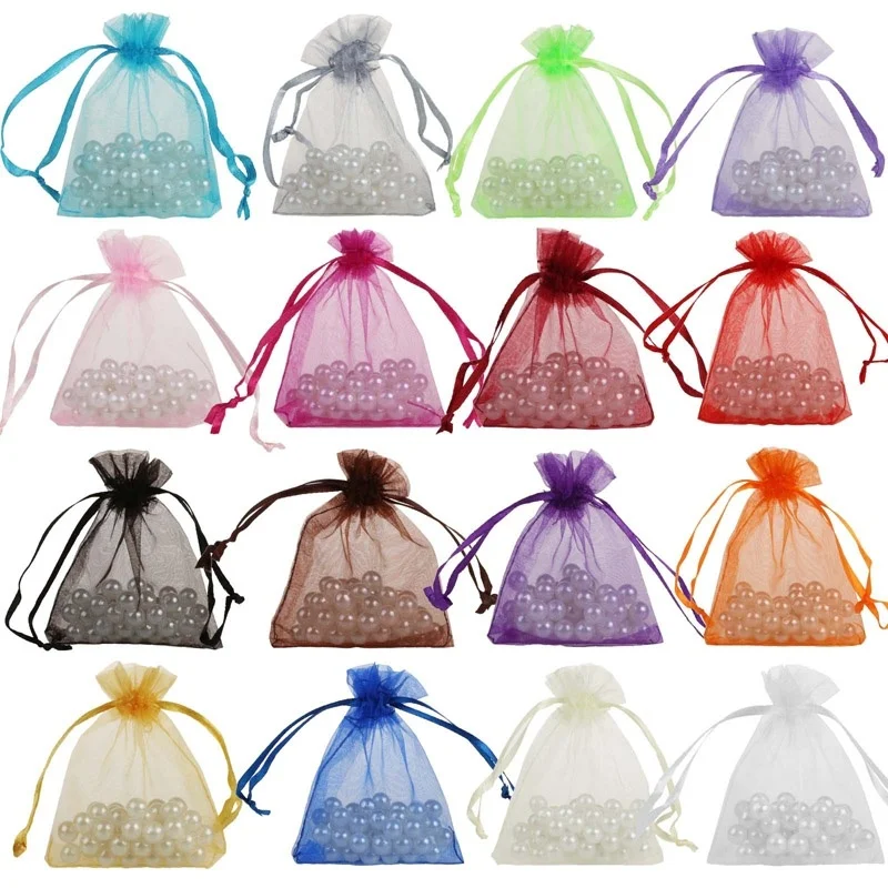 

50PCS 17cmx23cm Organza Jewelry Gift Drawable Box Wedding Gift Candy Pouch Bags
