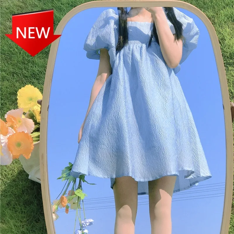 

Женское летнее платье с пышными рукавами, повседневное праздничное платье в японском стиле Лолита, 2021