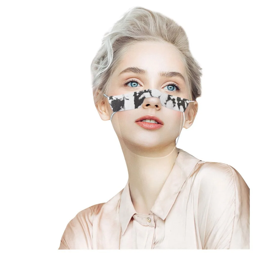 Взрослая 5 шт Язык губ визуальная прозрачная печатная маска для лица из ПВХ