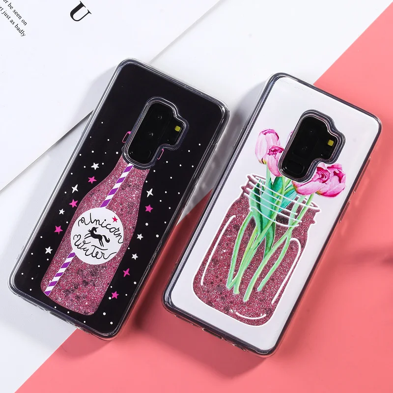 Liquid Glitter Case For Samsung Galaxy A50 A70 A5 A7 A8 2018 Dynamic J3 J5 J7 Pro A3 2016 2017 TPU Cover | Мобильные телефоны и