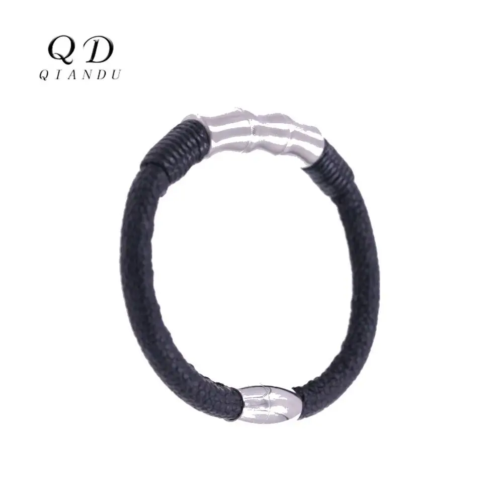 

Qian Du браслет из натуральной кожи аксессуары из нержавеющей стали и магнитная застежка 2019 мужской индивидуальный браслет jewe