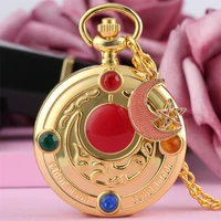 japanese anime students necklace pocket watch quartz lovely pendant watch gifts for kids girls