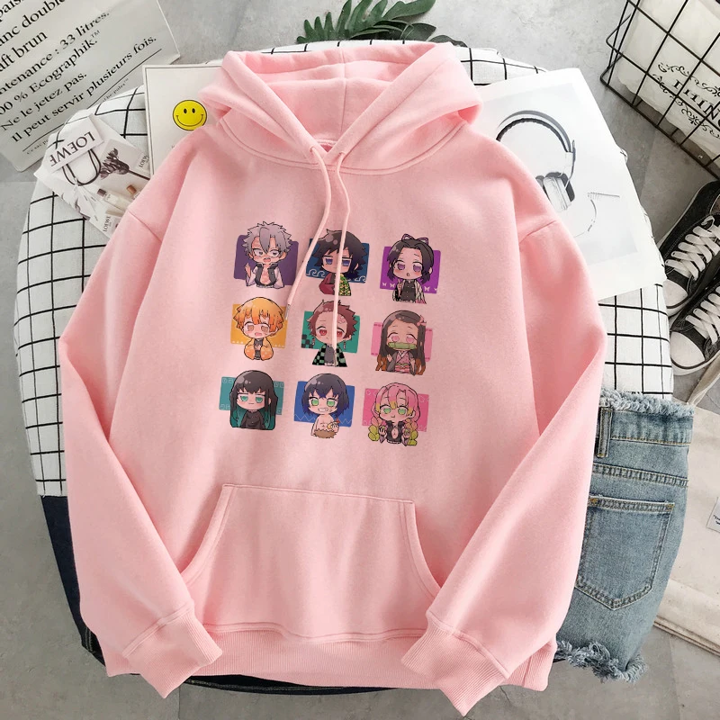 

Demon Slayer Harajuku Graphic Anime Hoodie Sweatshirt Long Sleeve Hoodies Fall 2020 Women Kimetsu No Yaiba Clothes Streetwear