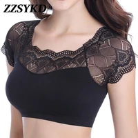 women intimates sexy tube tops underwear fashion short sleeve crop top lace bras bustier wrap top tube chest bandeau black white