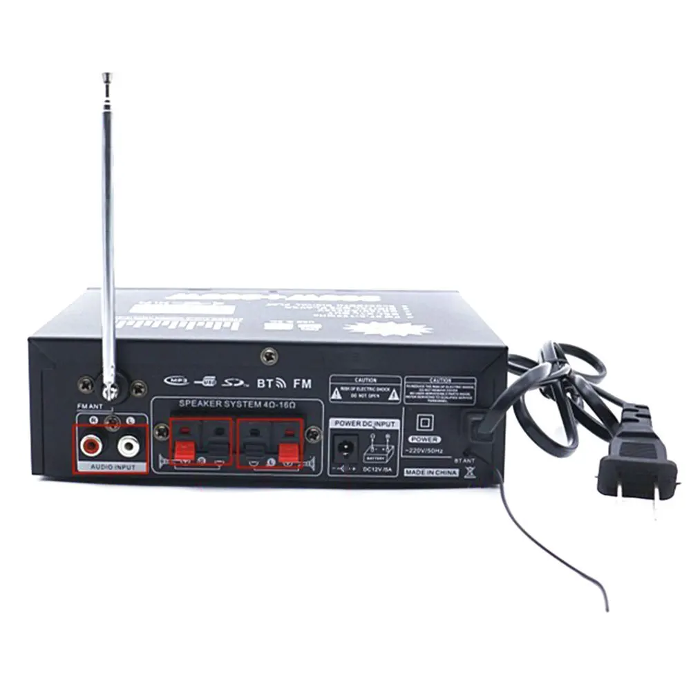 600 Вт 2CH Bluetooth Автомобильный Hi-Fi стерео усилитель FM-радио мощный аудио домашний