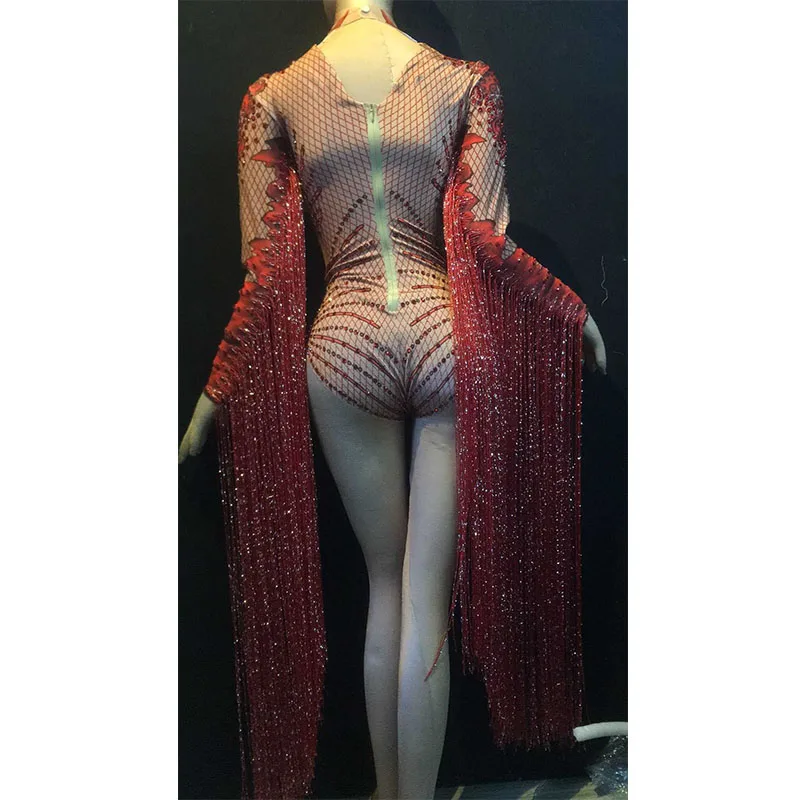 

Fashion Jazz Dance Costumes Women Rhinestone Bodysuit Singers Performance Clothing Dj Pole Dance Gogo Dancers Rave Outfit DC3695