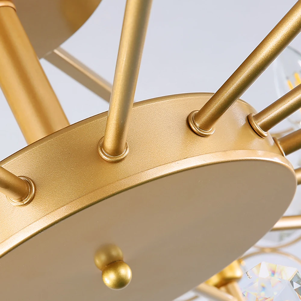 

New Luxury black chandelier lighting for living room round chain crystal chandelier dining room bedroom led cristal lamps