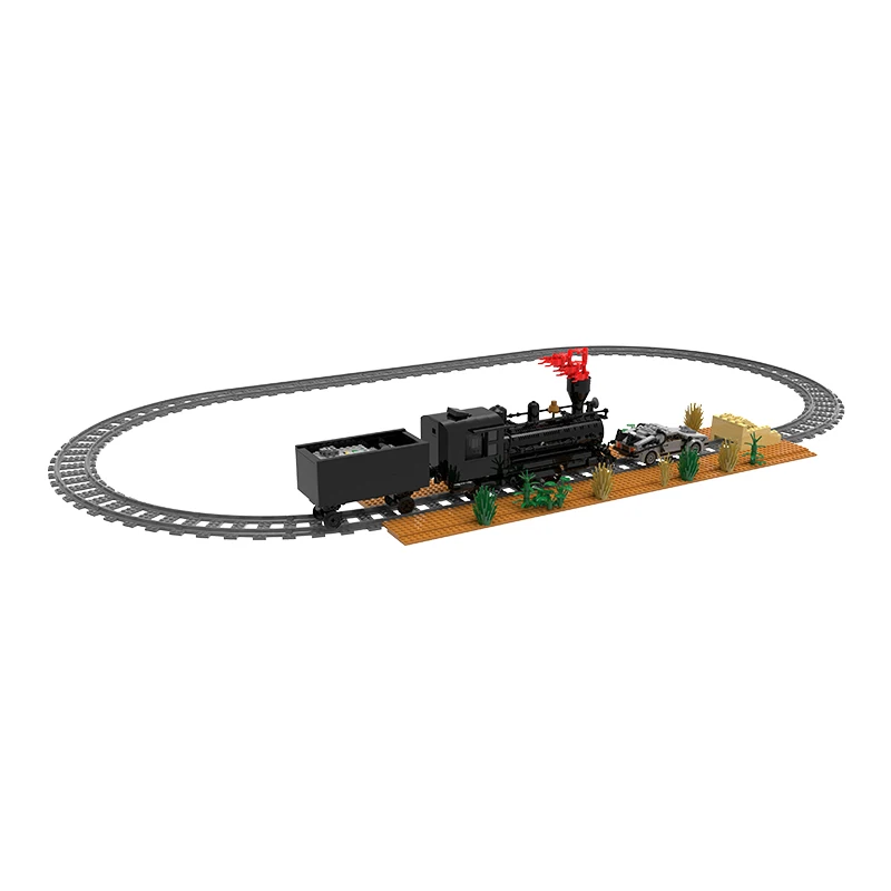 

MOC Back To Train Scene Train Track Running Building Block Set City Train Bricks Design Model for Education Kids Boys Gifts