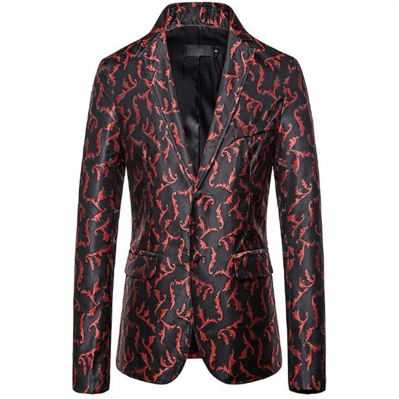 

New style men casual color embroidered suit fashion long sleeve coat