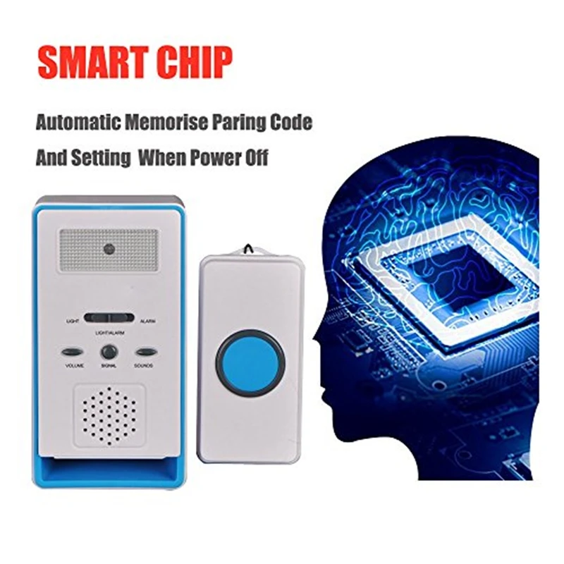 Home 2 In 1 Wireless Patient Emergency Care Pager Alert Call Button Elderly Monitor For Old People Or Sick Person(Blue) |