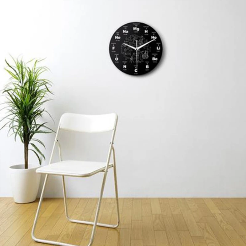 Periodic Table Of Elements Wall Art Decor Chemical Symbols Clock Educational Elemental Display Classroom Watch | Дом и сад