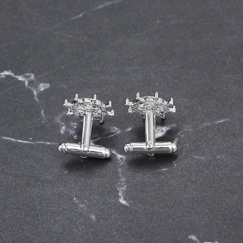 Мужские блестящие запонки с серебряным покрытием 1 пара|steering wheel cufflinks|wheel cufflinksmens