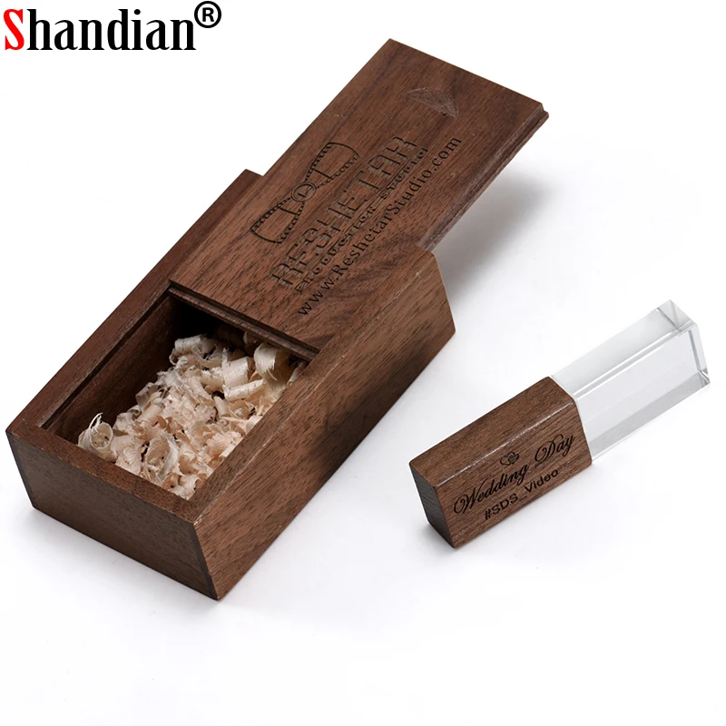 Usb Flash Drives Crystal Pen Drive Waterproof Memory Stick Pendrive 128gb 32gb 64gb Wedding Gift Thumb Drive