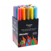 20 colors art marker pen set art supplies metallic markers water based marker pen multifunction markers for diy photo album