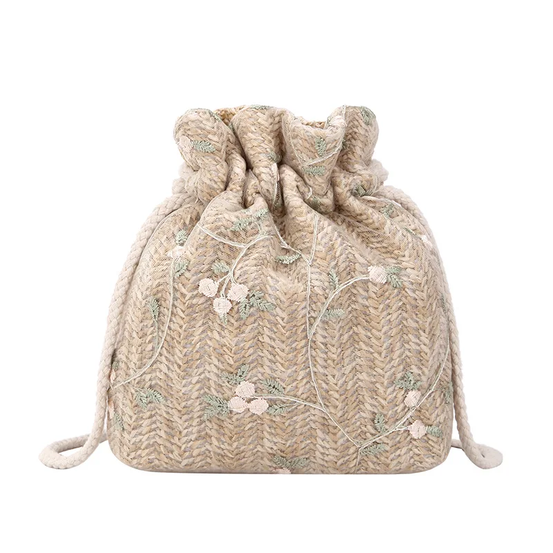 Модные женские сумки на шнурке через плечо с цветочным принтом милые мессенджеры