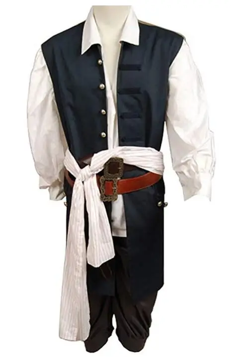 

Jack Sparrow Cosplay Boots Shoes clothin Pirates Of The Caribbean Jack Sparrow Jacket Halloween Cosplay Costumes For Men women