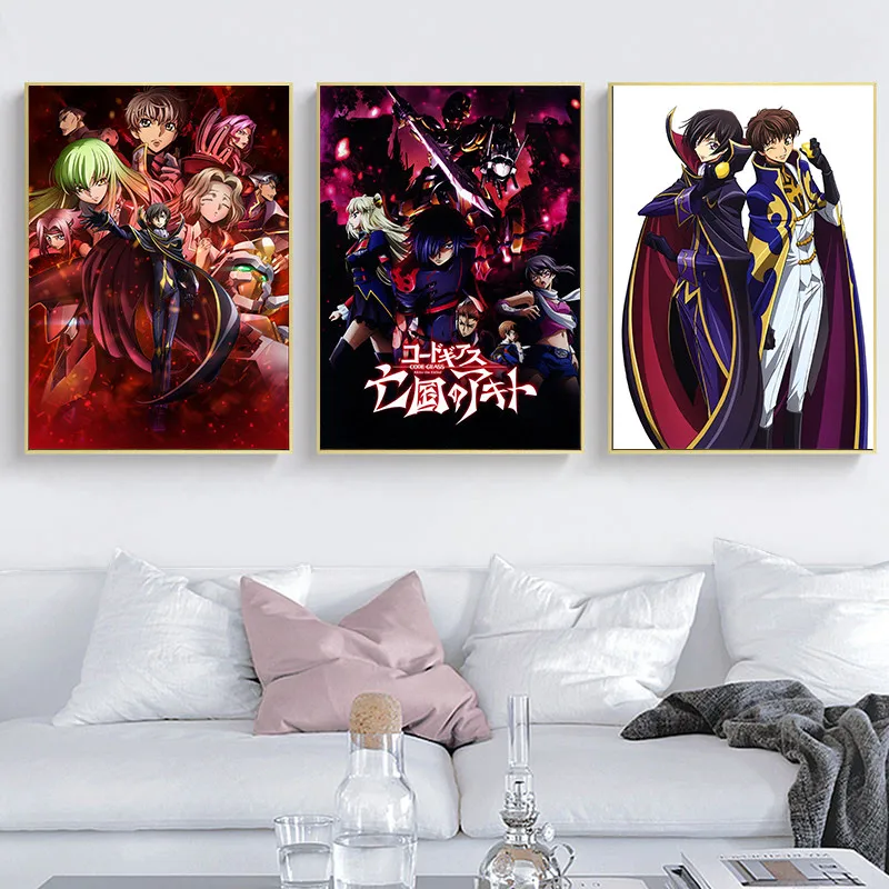 

Anime Code Geass Lelouch of The Rebellion White Coated Paper Posters Sticker Room Home Bar Cafe Decor Art Wall Painting