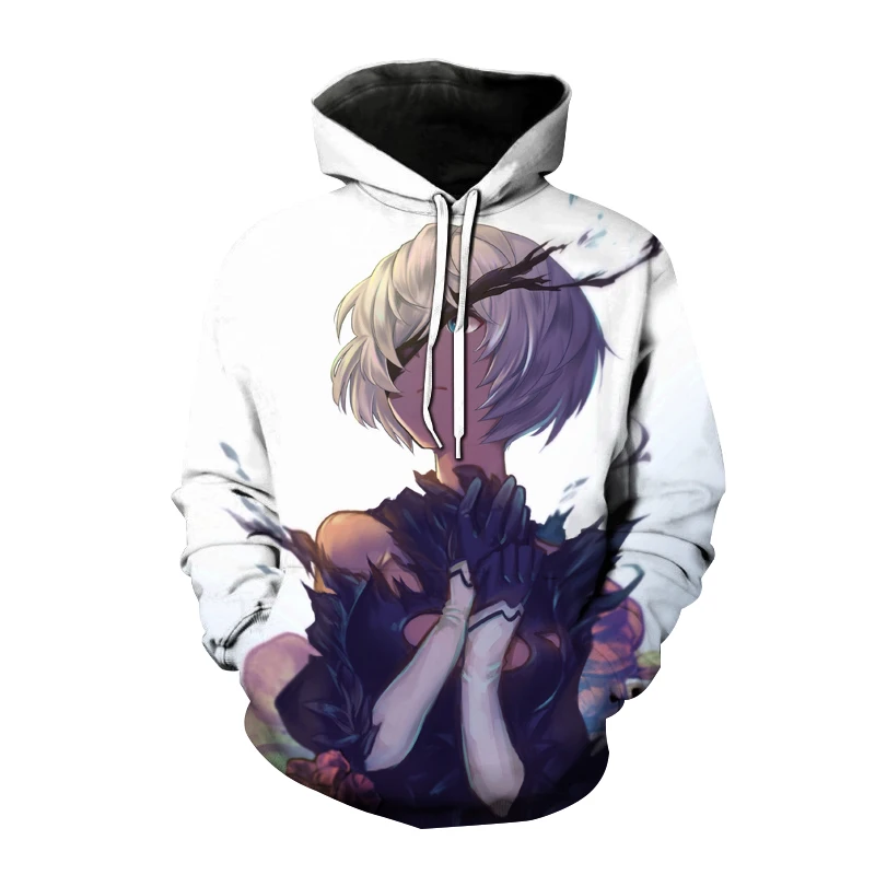 

2021Nier Automata Hoodies Anime Game 3D Print Sweatshirt Men Women Fashion Oversized Hoodie Harajuku Sexy Cute Girl 2B Pullover