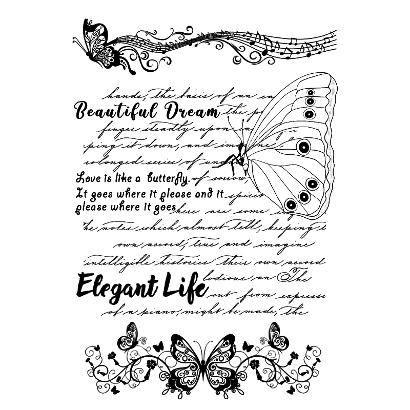 Прозрачные штампы/уплотнения AZSG в виде бабочки для самостоятельного