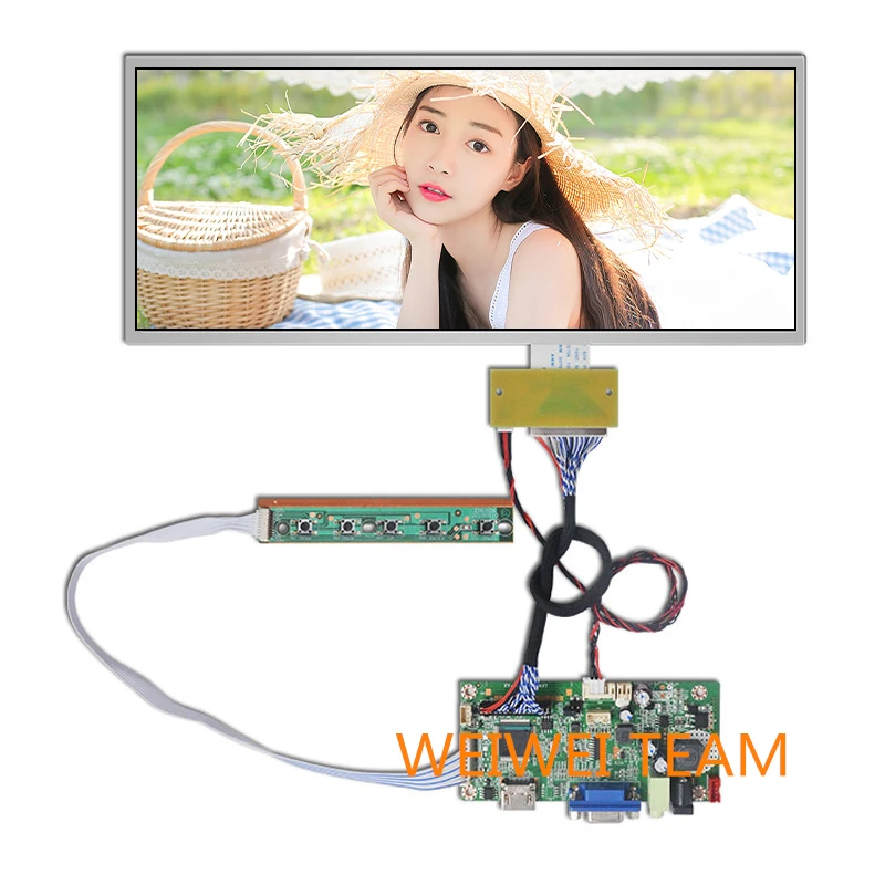 Wisecoco 12 3 дюймов растягивается бар ЖК дисплей 1920*720 рекламы Экран полка для