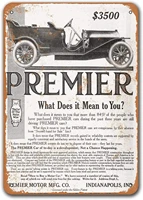 1910 premier motor cars vintage tin signs cars sisoso metal plaques poster garage bar retro wall decor 8x12 inch