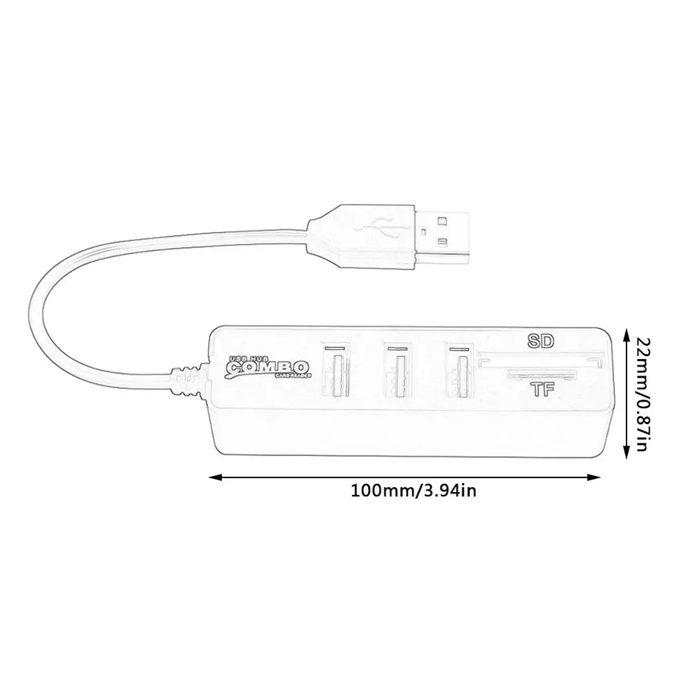 Micro USB Hub 2.0 Multi Ports Combo SD/TF Card Reader Splitter 3 Port usb Adapter For Computer Accessories | Компьютеры и офис