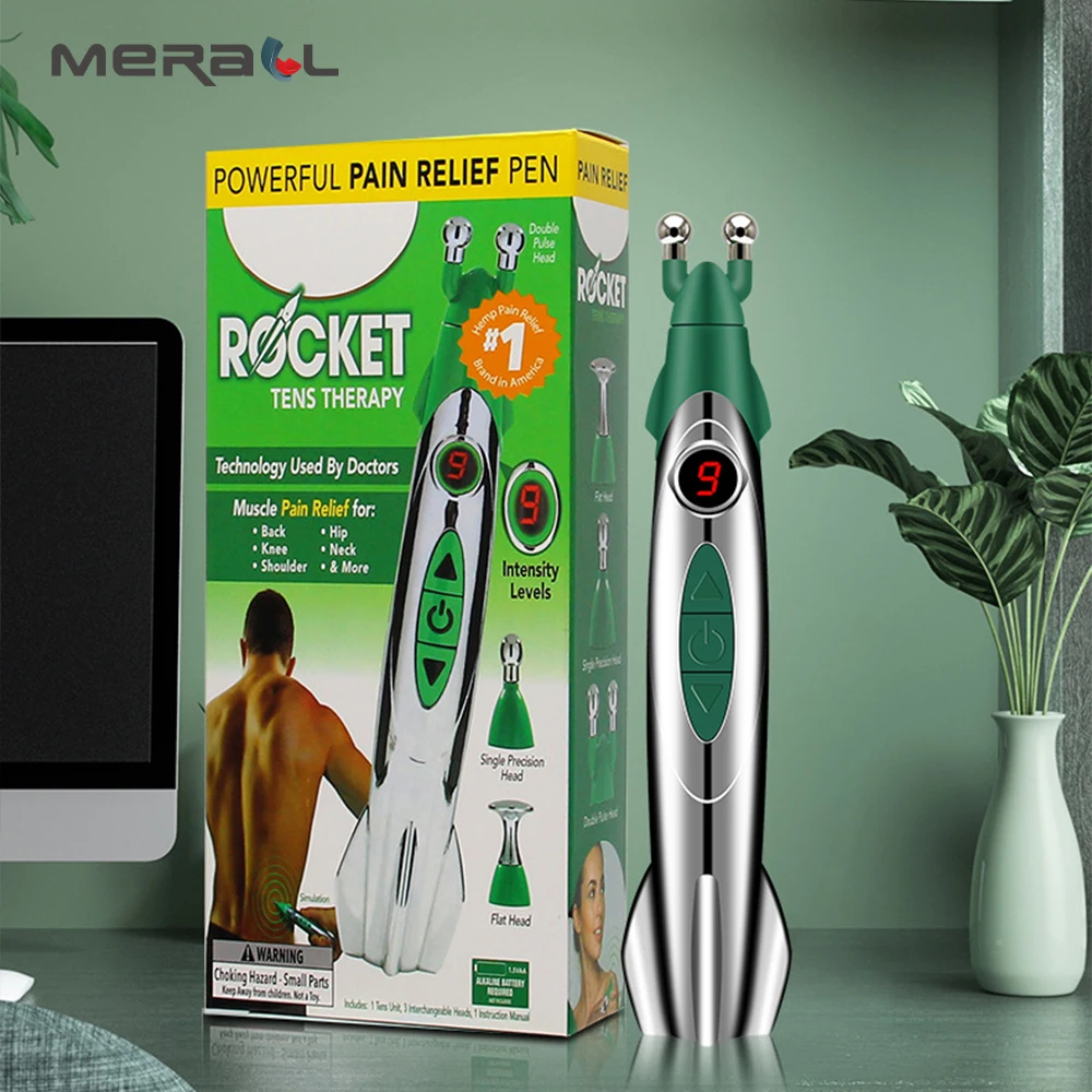 

Electric Acupuncture Point Massage Pen Laser Pain Relief Micro Current Electronic Meridian Energy Pen Body Head Massager Stick