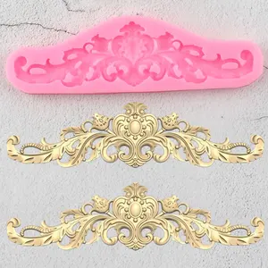 Барокко прокрутка рельефная граница силиконовая форма кекс Топпер инструменты для украшения тортов из мастики конфеты глина форма для шоколадной мастики