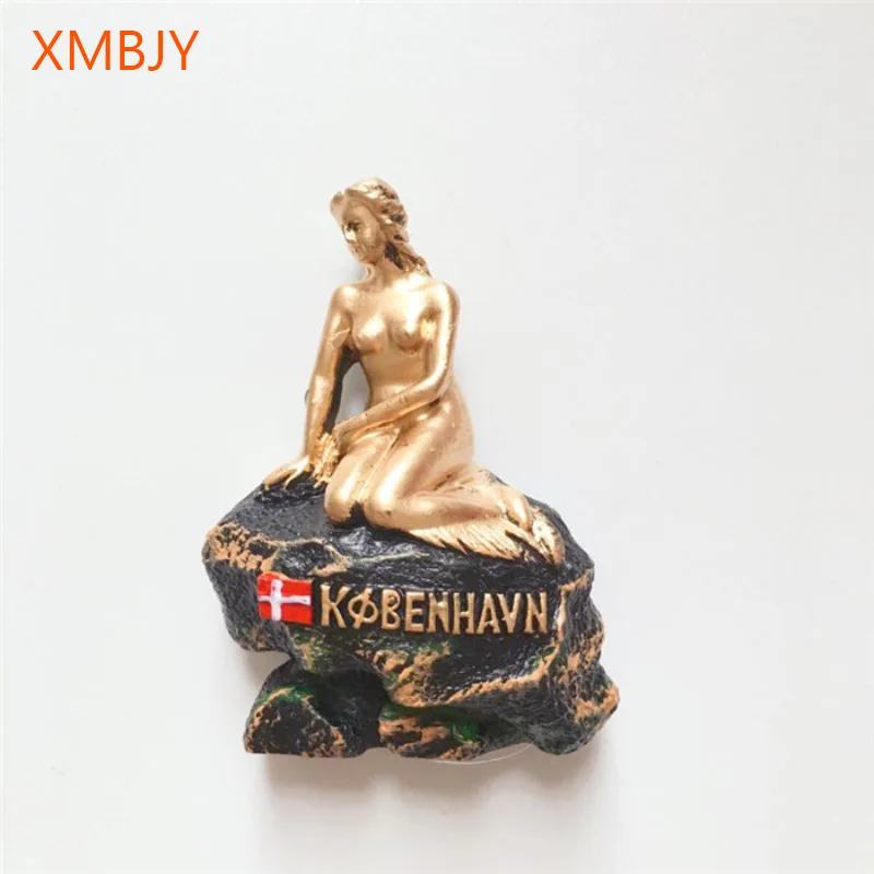 3D магниты на холодильник, резиновый сувенир, Дания, Копенгаген, Русалка, США, Сеул, Италия, Великобритания, Япония, Германия, магнитная наклейка на холодильник