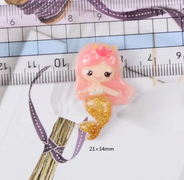 10 шт. Kawaii милый мультфильм DIY смолы патч Русалка фигурка ремесла ящик для хранения волос Аксессуары детские миниатюры - Цвет: 3
