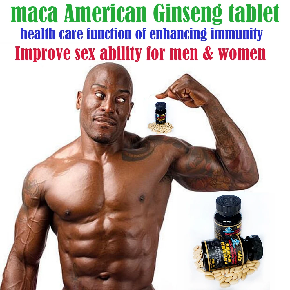 

2 Bottles,Maca Tablets Maca Root American Ginseng Extracts Man Improve Immunity Sleep Quality Extreme Power Improve sex ability
