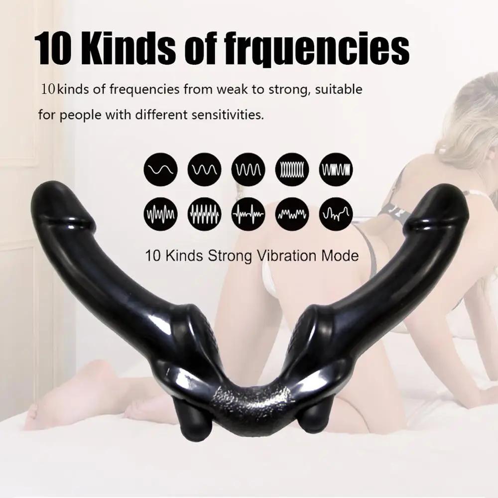 10 Частотный вибратор с двойной головкой дистанционным управлением для пениса