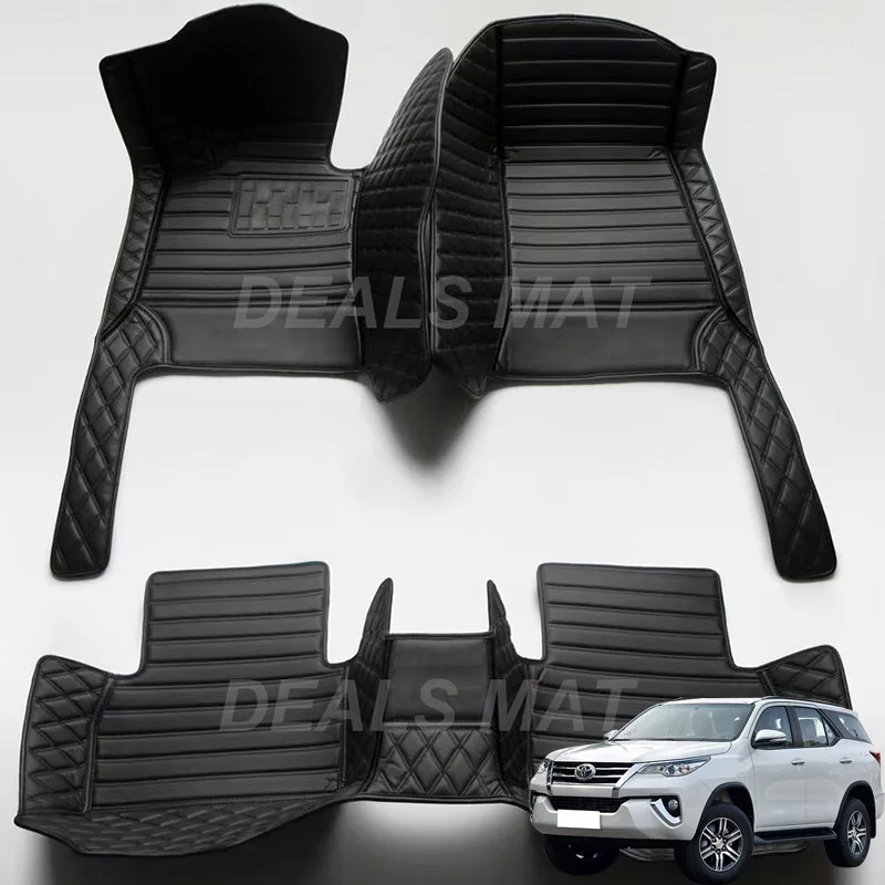 

Роскошные кожаные 3D интерьерные детали под заказ автомобильный коврик с карманами напольный коврик коврики для Toyota Fortuner 2015 2016 аксессуары