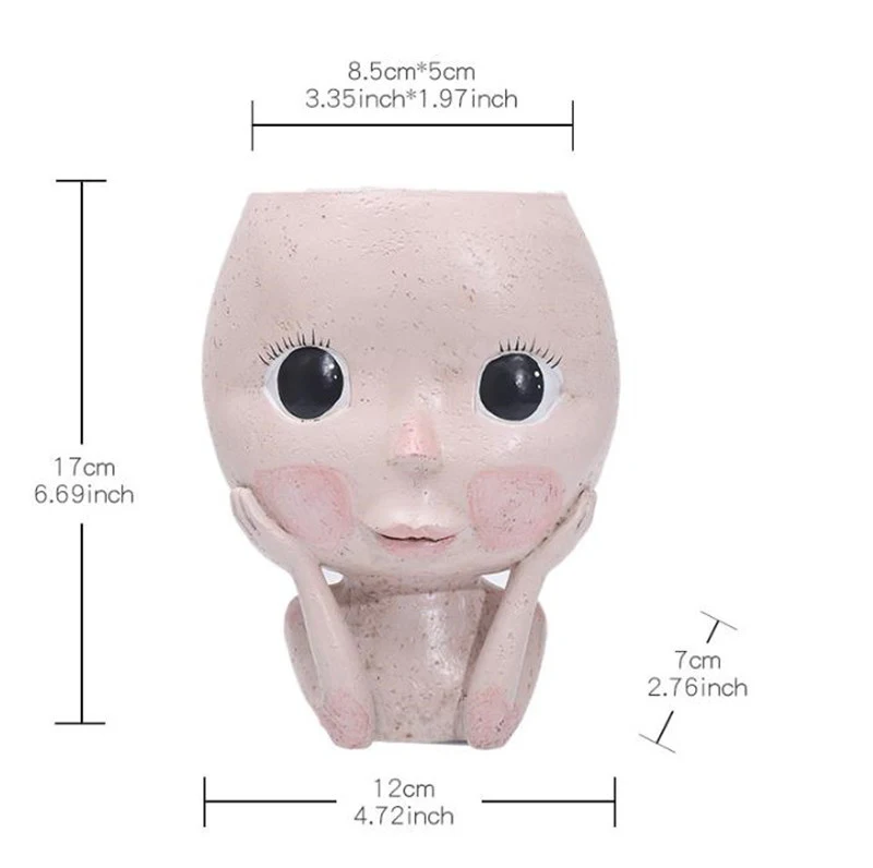 Скандинавская ваза с человеческим лицом украшение кукла большими глазами