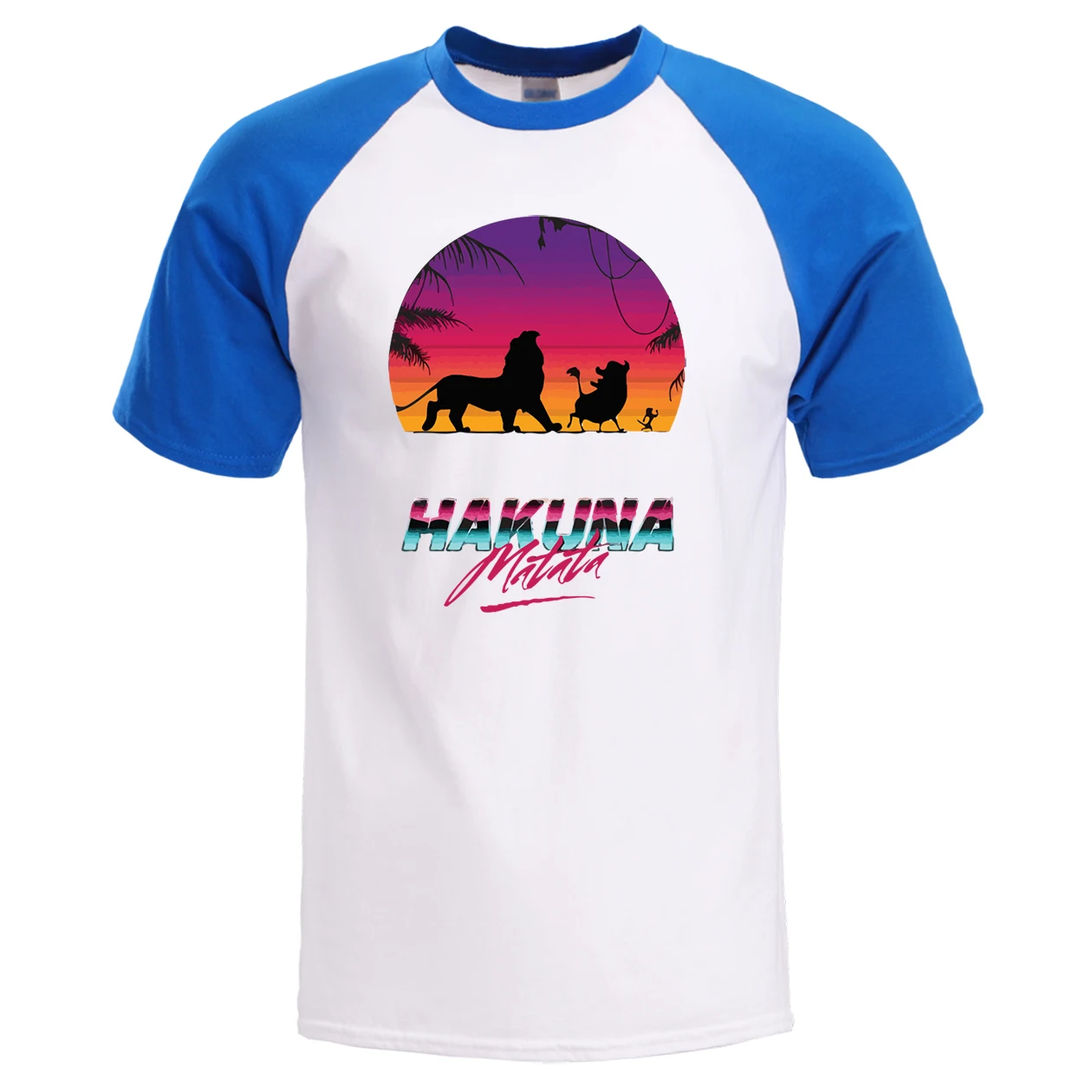 Король Лев мужская летняя футболка Hakuna Matata реглан Мужская хлопковая с коротким