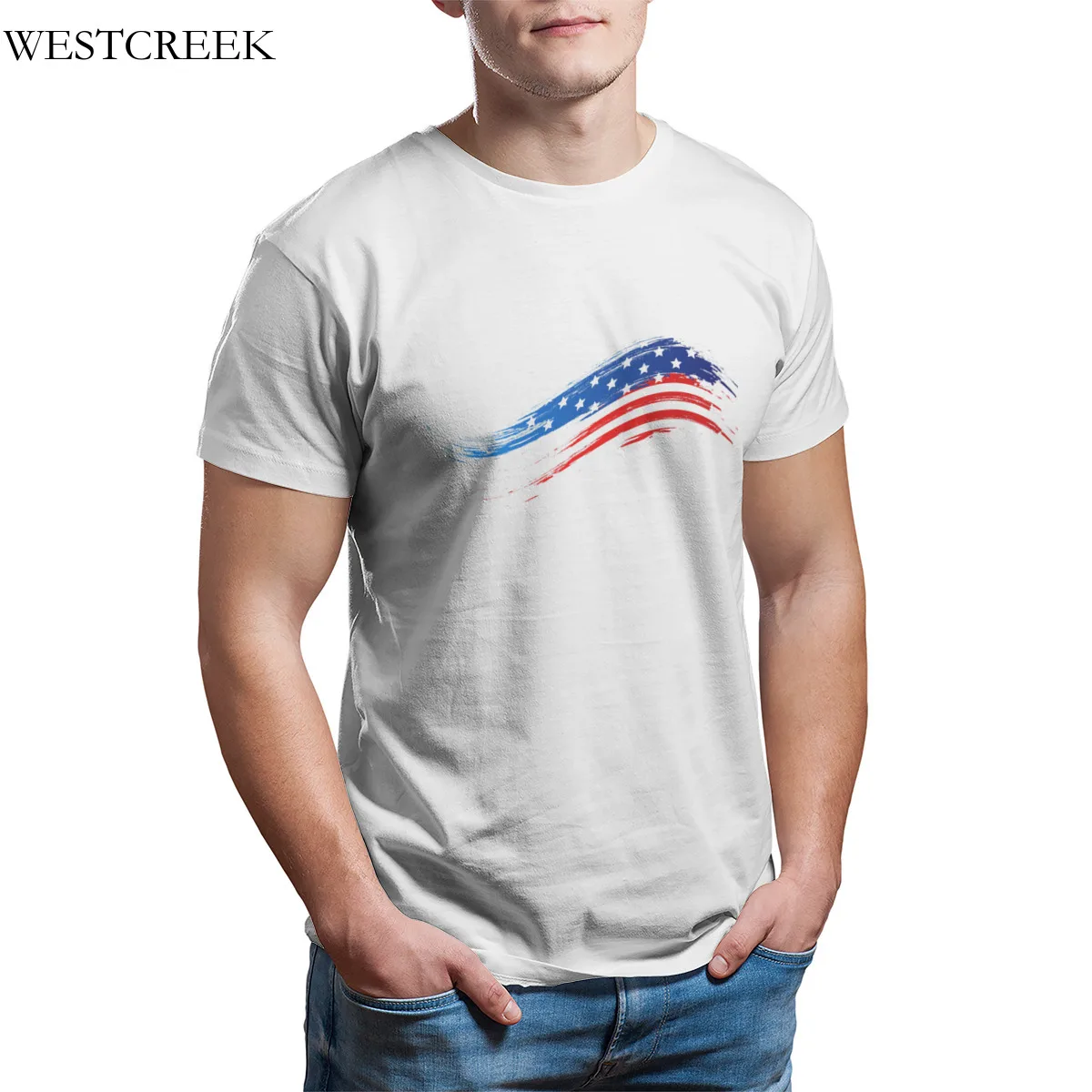

Wholesale Men's T-Shirt Scripture American Flag T-Shirt Kawaii Oversized Cool Custom T-Shirt 30423
