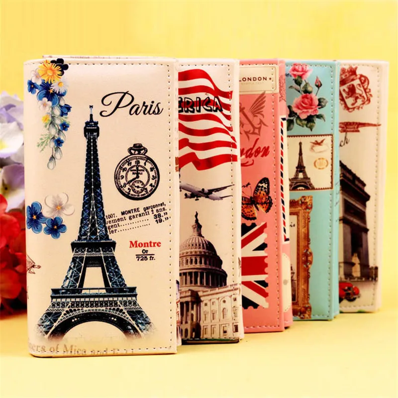 

Модный женский кожаный кошелек Big Ben Eiffel Tower, Женский кошелек с граффити, кошелек для монет и карт, portefeuille femmeCarteiraFeminina