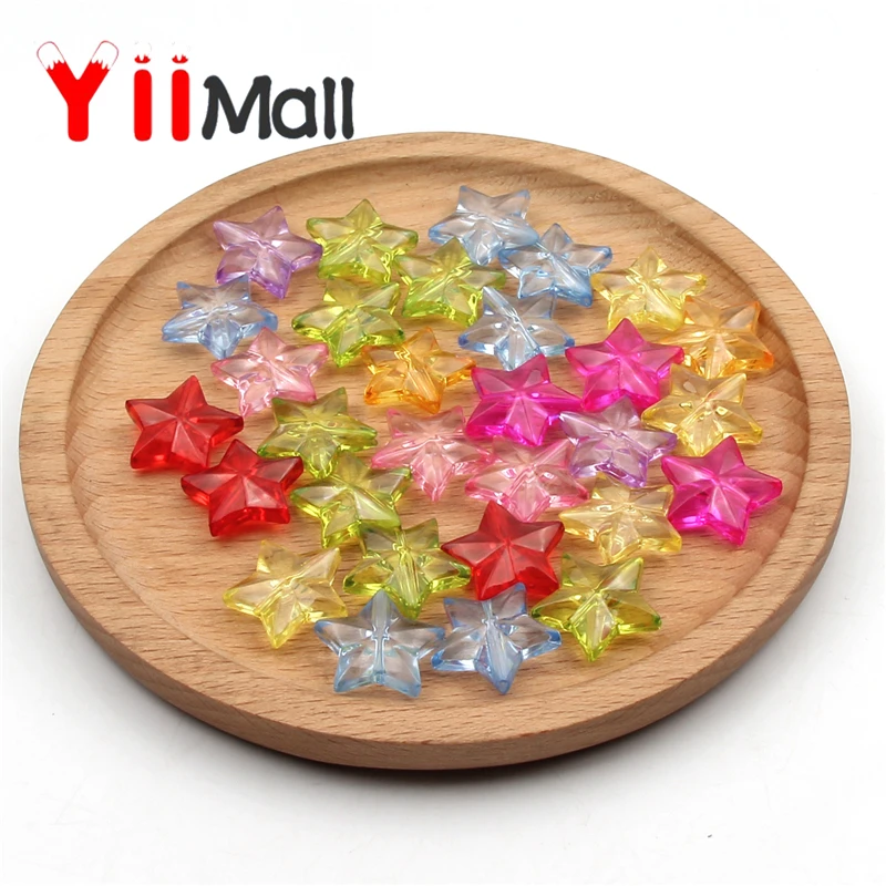 20 мм 30 шт./лот акриловые бусины с прозрачной пентаграммой для изготовления