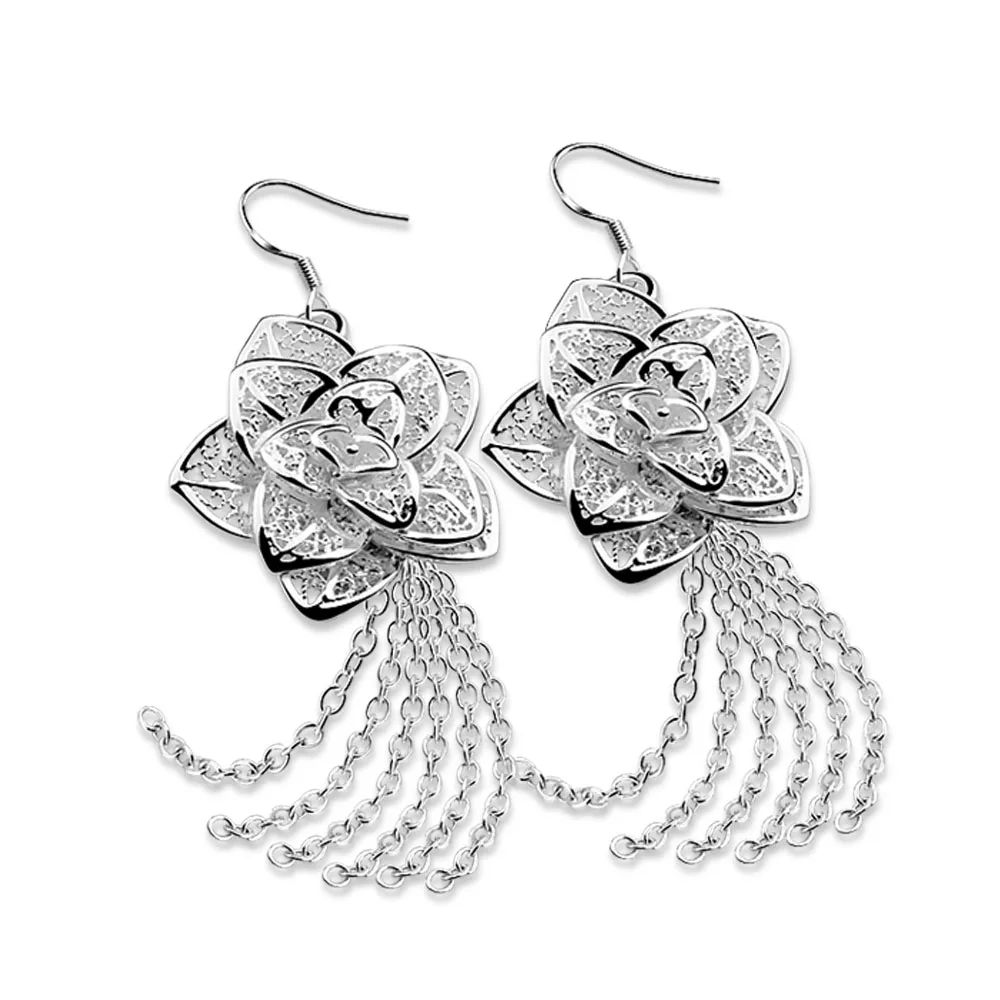 С кисточками S925 серебро Цвет новый минималистский кисточкой сладкие Модные