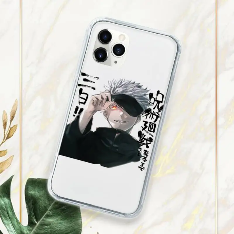

Anime Jujutsu Kaisen Phone Case Transparent for iPhone 11 12 mini pro XS MAX 7 8 6 6S Plus X 5S SE 2020 XR