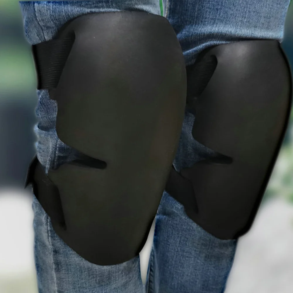 

Gardening Knee Pads Adjustable EVA Cushion Protective Gear for Gardening Construction Soldering (Black)