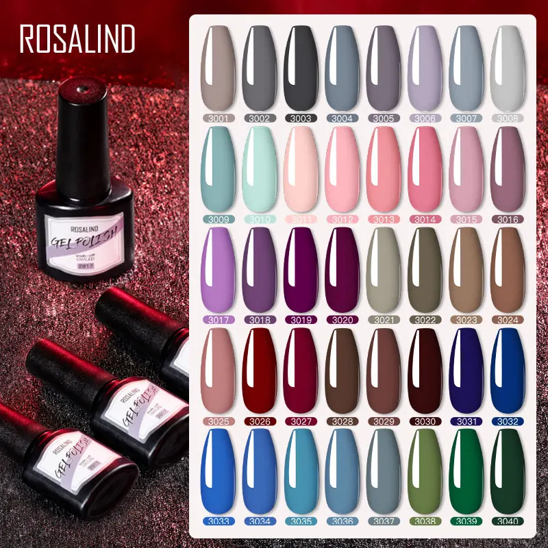 

ROSALIND Nail Gel Polish Nails Art Design Soak Off Hybrid Varnishes Semi Permanent For Manicure Top Base Coat UV Gel 8ml New