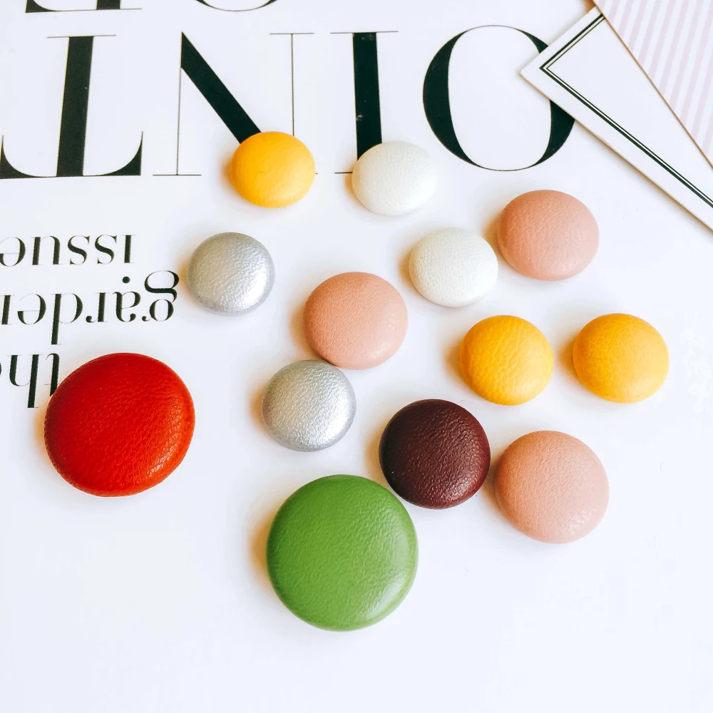 10 шт. кожаные зажимы для сережек пуговица Камея|Ювелирная фурнитура и компоненты|