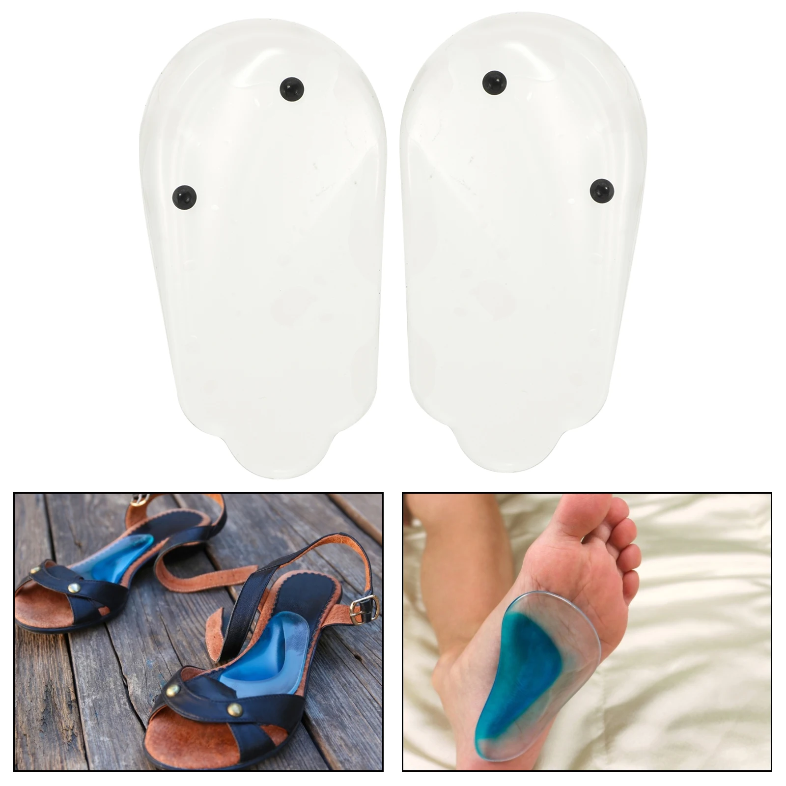 Нескользящие силиконовые стельки ударопрочные увеличенная высота среднего