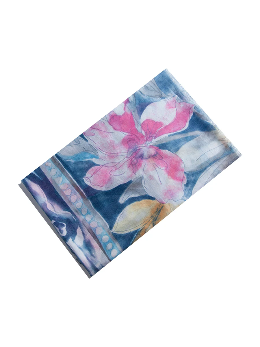 Шарфы с принтом духов лилии женские шали пляжное полотенце шарф Прямая поставка