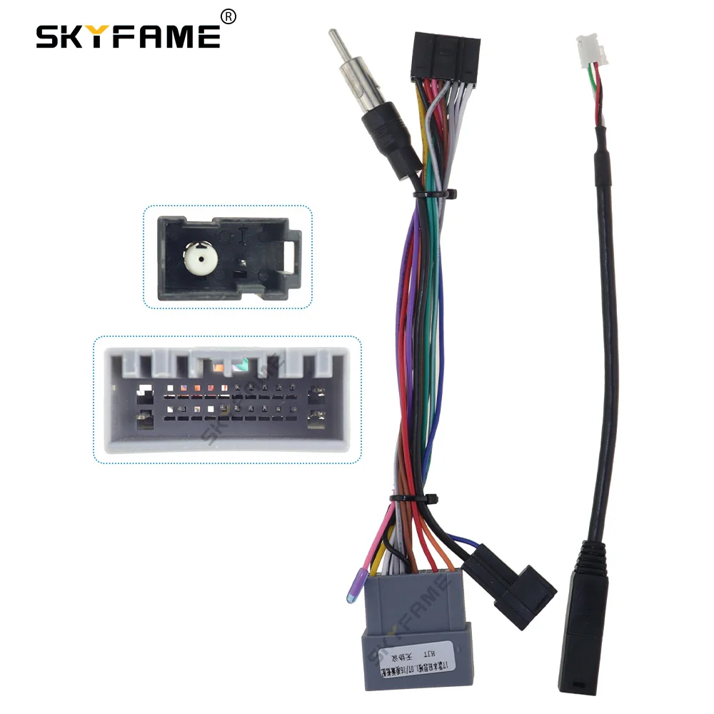 SKYFAME 16Pin Car Stereo Wire Harness Adapter Canbus Box Decoder Power Cable For Honda Civic Crider Fit Jazz BRV Amaze