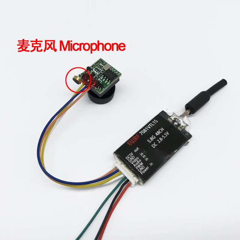 EWRF 7081P DC 2.8V-5.5V 1S 5.8G 25mW 48CH FPV AV Transmitter and 700TVL CMOS Micro Camera Mini VTX For RC mini Drone | Игрушки и хобби
