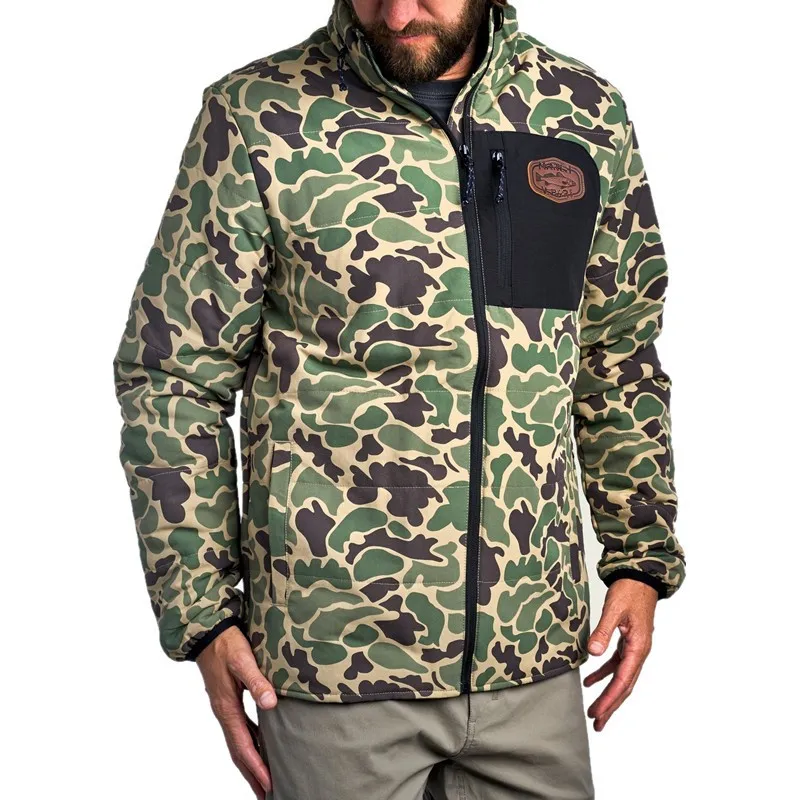 Men Halajuku Camouflage Padded  Winter Jacket Trench Coat For Outdoor Hunting Fishing Skate High Street